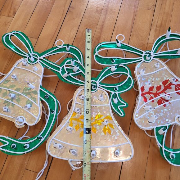 Vintage Christmas lights - Bells Sculpture Silhouette - Retro Christmas Decor - Picture 8 of 9